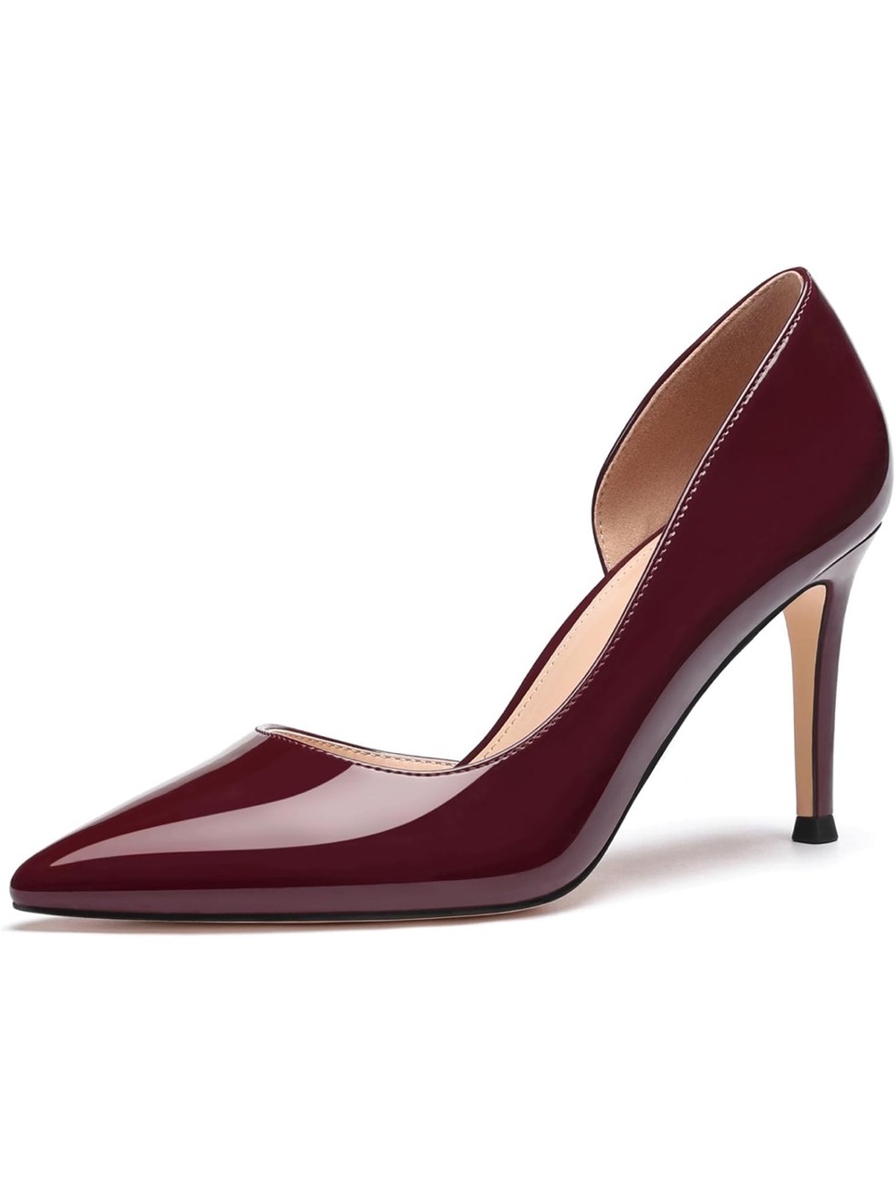 Women's Pointed Toe D'Orsay Pump in Burgundy